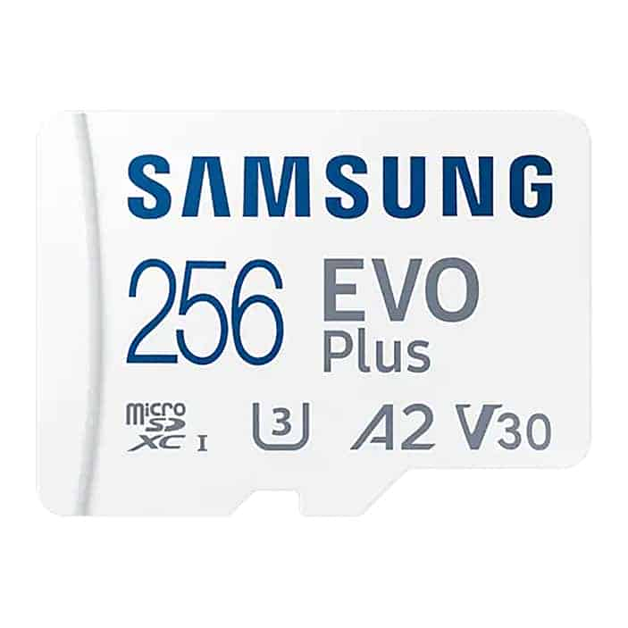 Samsung Evo Plus 256GB 4K Ready MicroSDXC Memory Card UHS-I U3/V30/A2 with SD Adapter